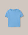 Playera Cropped Manga Corta,AZUL CIELO